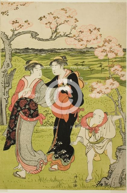 Cherry Blossom Viewing at Asuka Hill, c. 1787. Creator: Torii Kiyonaga.