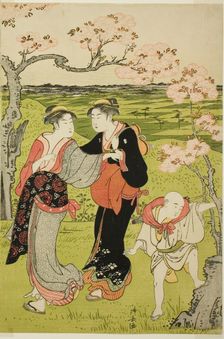 Cherry Blossom Viewing at Asuka Hill, c. 1787. Creator: Torii Kiyonaga