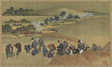 Cherry blossom viewing, late 18th-early 19th century. Creator: Hokusai