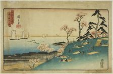Cherry Blossoms at Goten Hill (Gotenyama no hana), from the series "Famous Places..., c1835/38. Creator: Ando Hiroshige