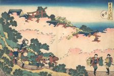 Cherry Blossoms at Yoshino (Yoshino), from the series Snow, Moon, and Flowers (Setsuge..., ca. 1833. Creator: Hokusai
