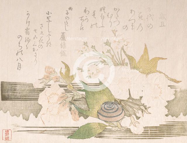 Cherry Blossoms and a Snail, 1816. Creator: Unknown.