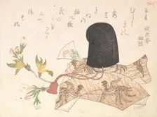 Cherry Blossoms and Court Hat, probably 1816., probably 1816. Creator: Shinsai