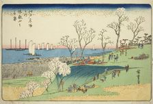Cherry Blossoms in Full Bloom at Goten Hill (Gotenyama no hanazakari), from the series..., c1832/34. Creator: Ando Hiroshige