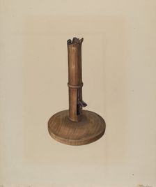 Cherry Candlestick, c. 1937. Creator: Mina Lowry