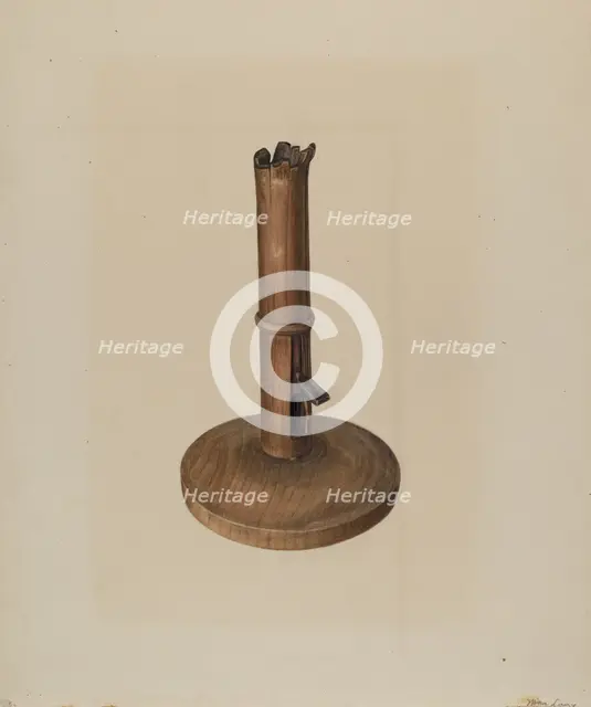 Cherry Candlestick, c. 1937. Creator: Mina Lowry.