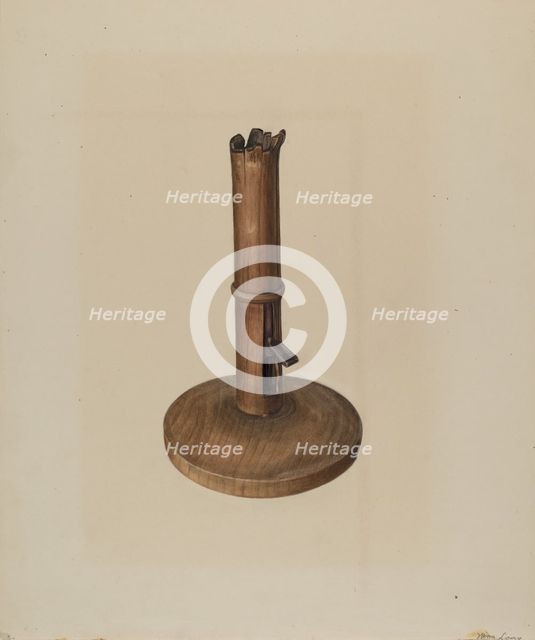 Cherry Candlestick, c. 1937. Creator: Mina Lowry.
