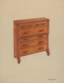 Cherry Chest of Drawers, c. 1941. Creator: Joseph Ficcadenti