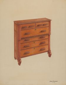 Cherry Chest of Drawers, c. 1941. Creator: Joseph Ficcadenti