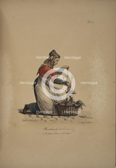 Cherry Seller. From the Series "Cris de Paris" (The Cries of Paris), 1815. Creator: Vernet, Carle (1758-1836).
