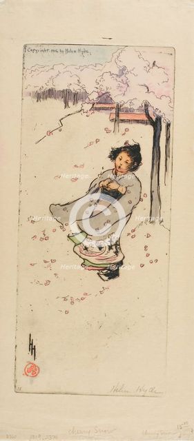 Cherry Snow, 1906. Creator: Helen Hyde.