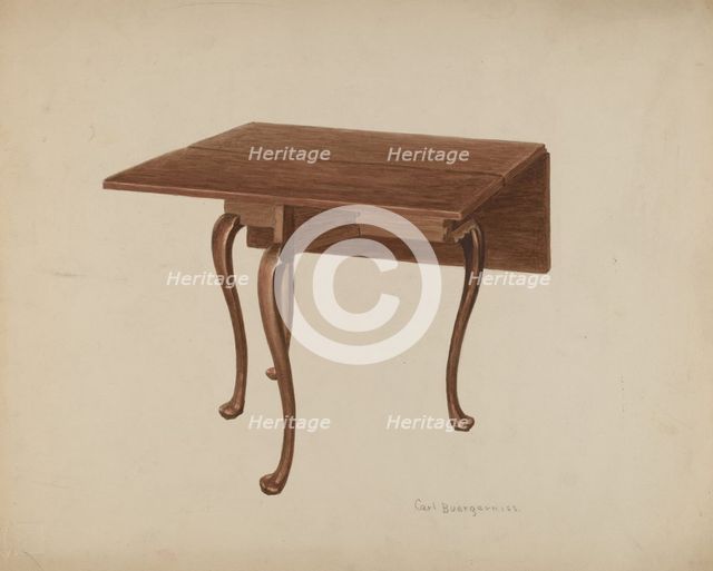 Cherry Table, c. 1936. Creator: Carl Buergerniss.