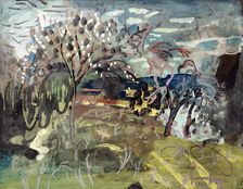Cherry tree at The Croft Bradford on Tone, Taunton, 1946. Creator: Frances Hodgkins