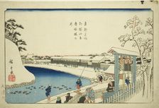 Cherry Well on the Benkei Moat outside Sakurada (Soto Sakurada Benkeibori sakura...,c. 1843/47. Creator: Ando Hiroshige