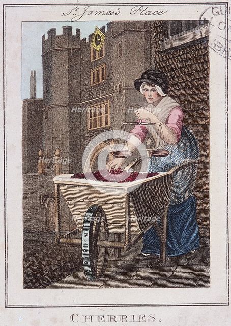 'Cherries', Cries of London, 1804. Artist: Anon