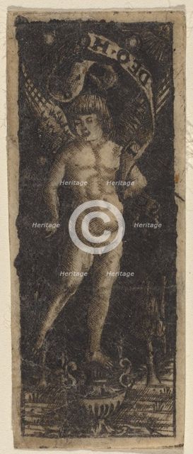 Cherub on a Vase with Inscription: "SOLI DEO HONOR", c. 1490/1510. Creators: Francesco Francia, Peregrino da Cesena.