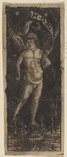 Cherub on a Vase with Inscription: "SOLI DEO HONOR", c. 1490/1510. Creators: Francesco Francia, Peregrino da Cesena