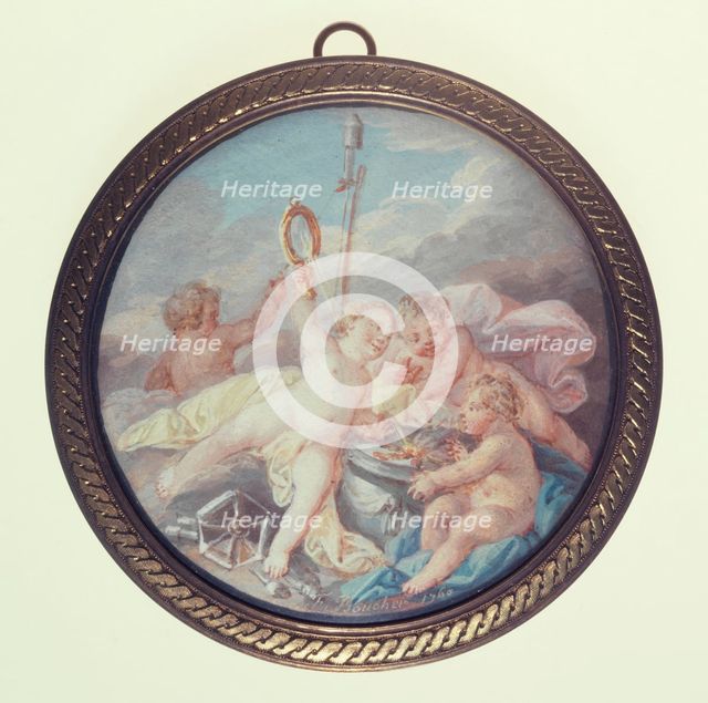 Cherub physicists, c1850. Creator: Ecole Francaise.
