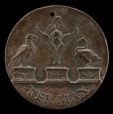 Cherub, Swan, and Eagle [reverse], c. 1513. Creator: Mea