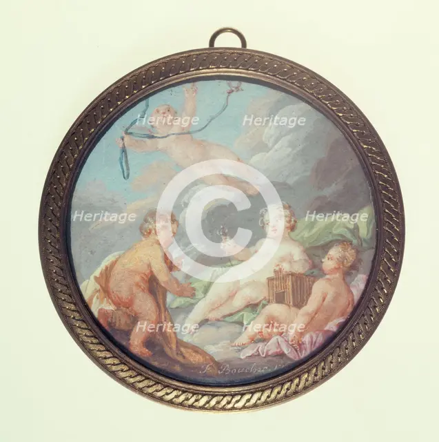 Cherubs with birds, c1850. Creator: Ecole Francaise.