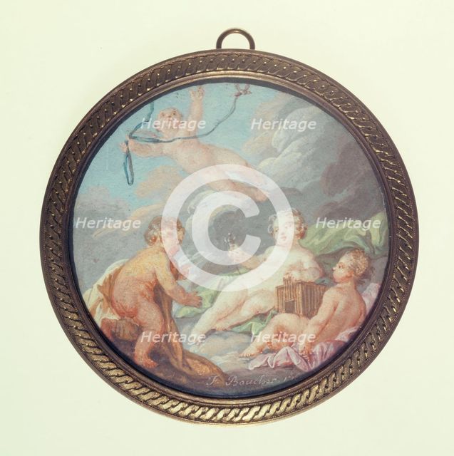 Cherubs with birds, c1850. Creator: Ecole Francaise.
