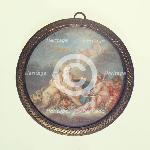 Cherubs with grapes, c1850. Creator: Ecole Francaise.