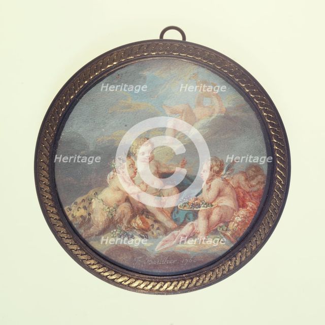 Cherubs with grapes, c1850. Creator: Ecole Francaise.