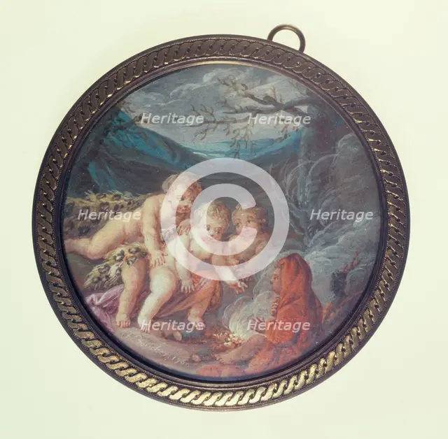 Cherubs in winter, c1850. Creator: Ecole Francaise.