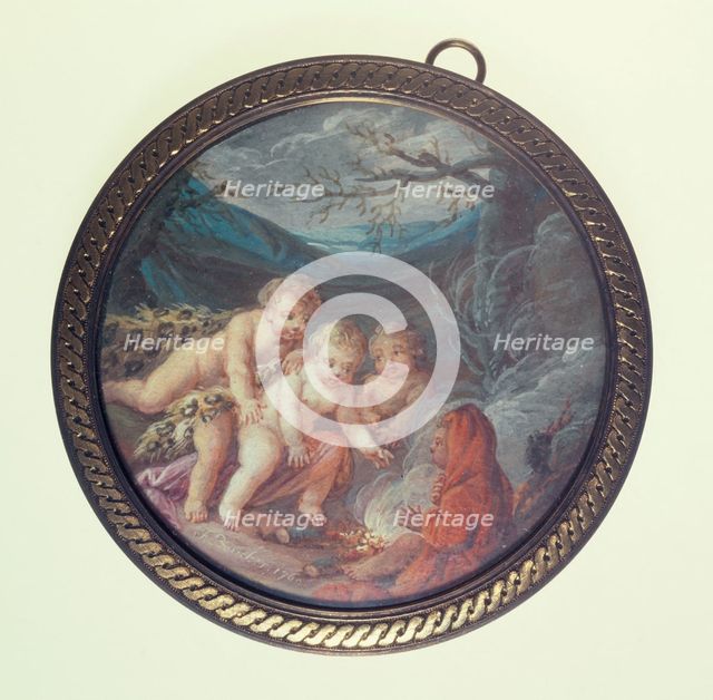 Cherubs in winter, c1850. Creator: Ecole Francaise.