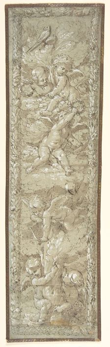 Cherubs in a Tree, 18th century. Creator: Anon
