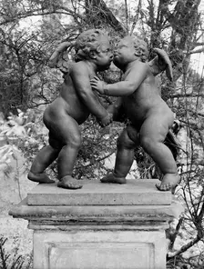 Cherubs - Reconciliation statue in the gardens of Melbourne Hall, Derbyshire, 1954. Artist: GB Mason
