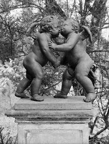 Cherubs - Reconciliation statue in the gardens of Melbourne Hall, Derbyshire, 1954. Artist: GB Mason
