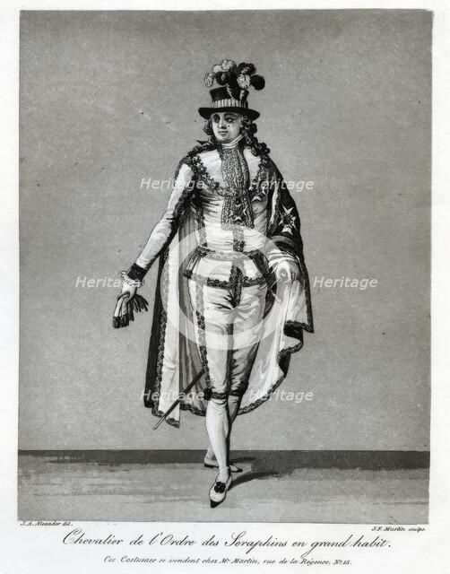"Chevalier de l'Ordre des Seraphins en grand habit", 1780s.  Creator: J F Martin.