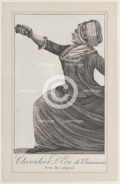 Chevalier d'Eon de Beaumont (from Kirby's Wonderful Museum), 1813. Creator: Unknown.