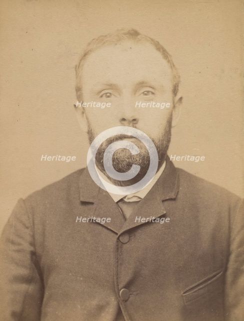 Chevalier. étienne. 36 ans, né à Gémosac (Charente-Inférieure). Forgeron. Anarchiste. 11/3..., 1894. Creator: Alphonse Bertillon.