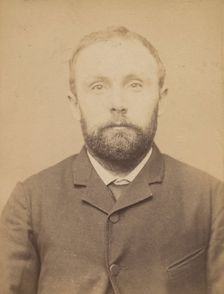 Chevalier. étienne. 36 ans, né à Gémosac (Charente-Inférieure). Forgeron. Anarchiste. 11/3..., 1894. Creator: Alphonse Bertillon