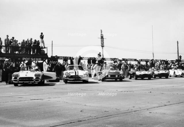 Chevrolet Corvettes at the Sebring 12-hour race, Florida, USA, 1958. Artist: Unknown