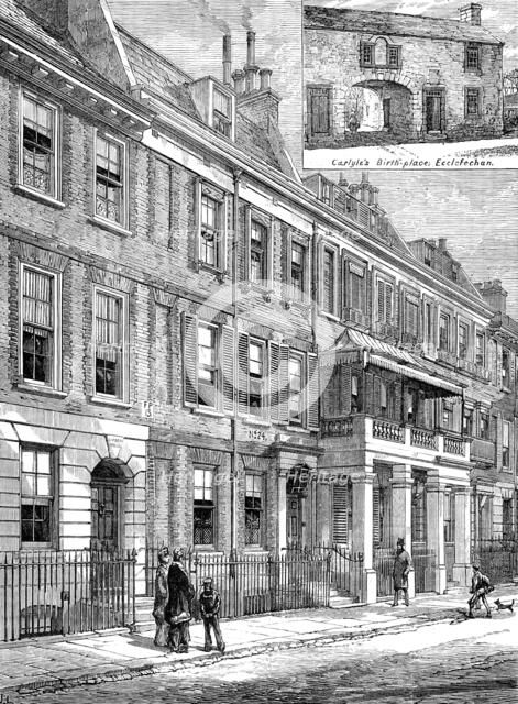 Cheyne-Row, Chelsea, where Thomas Carlyle lived, 1881. Creator: Unknown.