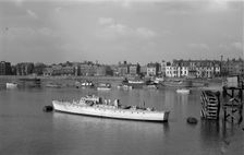 Cheyne Walk, Chelsea, London, from Albert Bridge, c1945-c1965. Artist: SW Rawlings