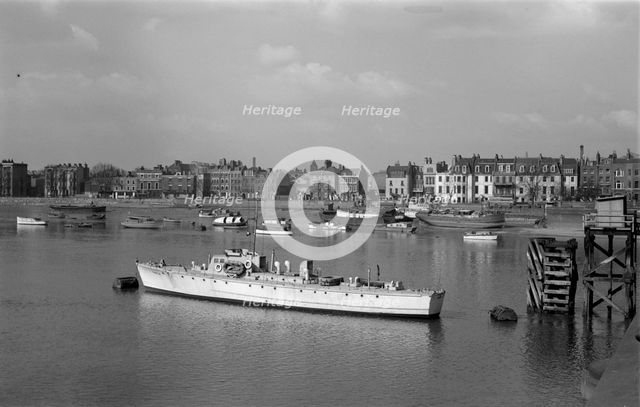 Cheyne Walk, Chelsea, London, from Albert Bridge, c1945-c1965. Artist: SW Rawlings