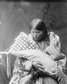Cheyenne mother and child, c1905. Creator: Edward Sheriff Curtis
