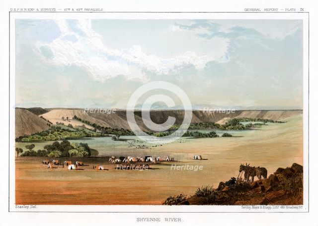 Cheyenne River, USA, 1856.Artist: John Mix Stanley