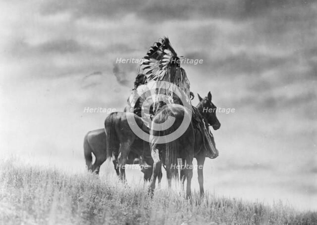 Cheyenne warriors, c1905. Creator: Edward Sheriff Curtis.