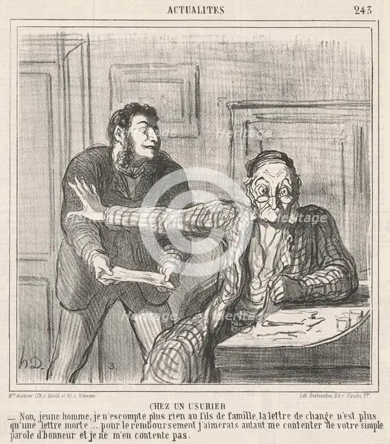Chez un usurier, 19th century. Creator: Honore Daumier.