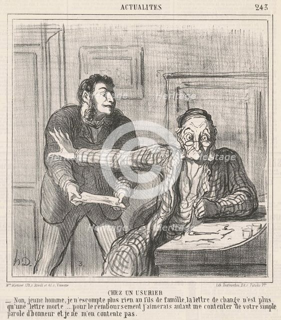 Chez un usurier, 19th century. Creator: Honore Daumier.