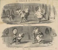 Chez le tailleur chez le coiffeur, 19th century. Creator: Honore Daumier