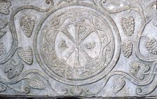 Chi-Rho symbol from Coptic sarcophagus, 7th century