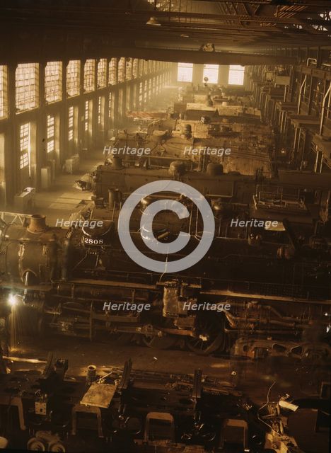 Chicago and North Western railroad locomotive shops, Chicago, Ill., 1942. Creator: Jack Delano.