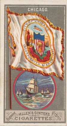 Chicago, from the City Flags series (N6) for Allen & Ginter Cigarettes Brands, 1887. Creator: Allen & Ginter