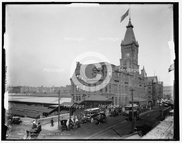 Chicago, Ill., C. & N.W. R.R. station, c1898. Creator: Unknown.